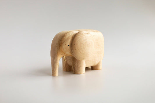 I Piccolini Holztiere Dekorfiguren, Natur-Birkenholz: Elefant