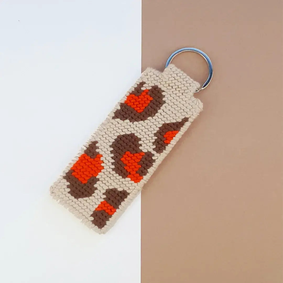 Canevas-Set – DIY – Leoparden‑Schlüsselanhänger