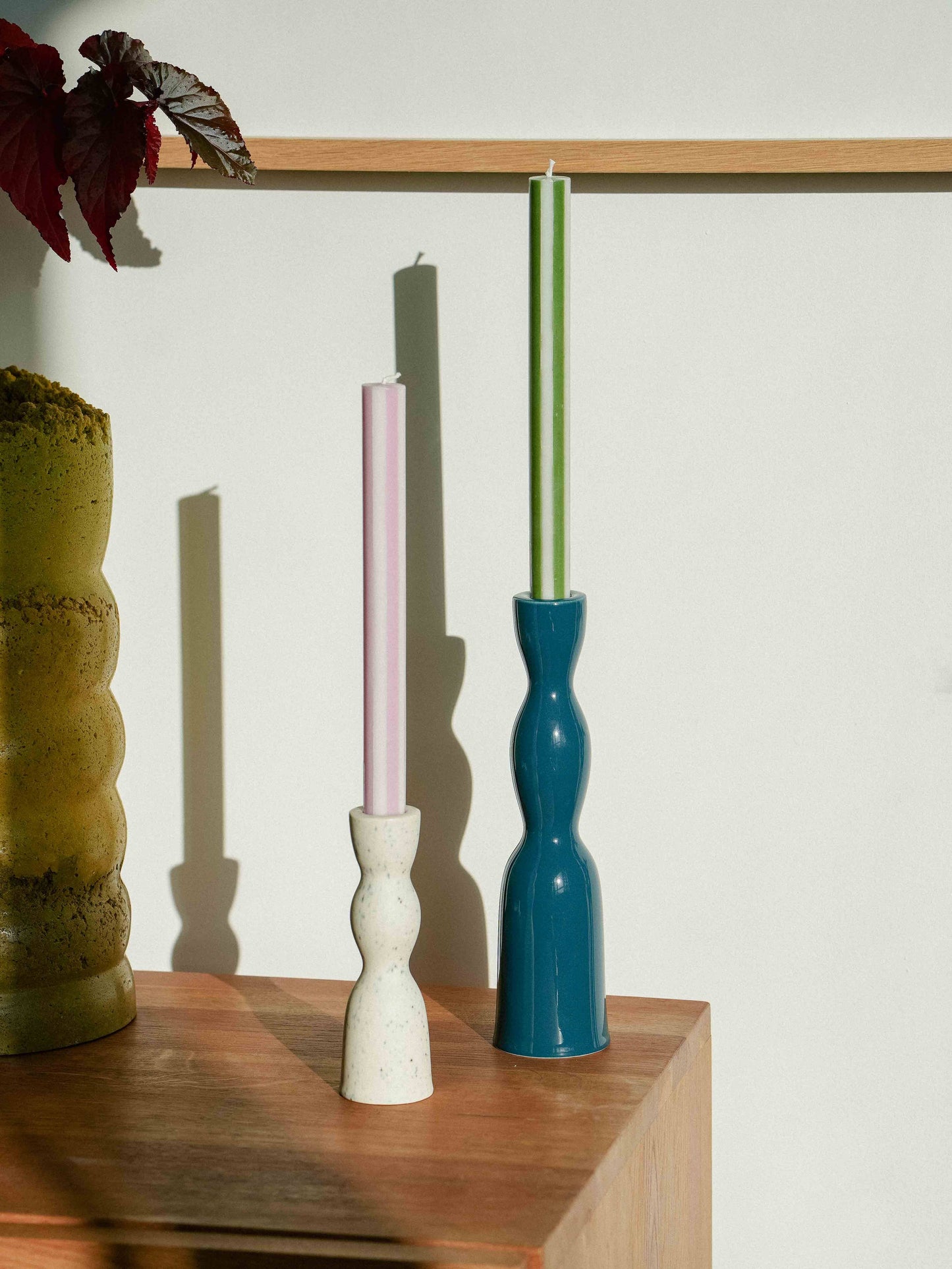 Streifen-Dinnerkerze Gemischtes Set//Farben Soft 1