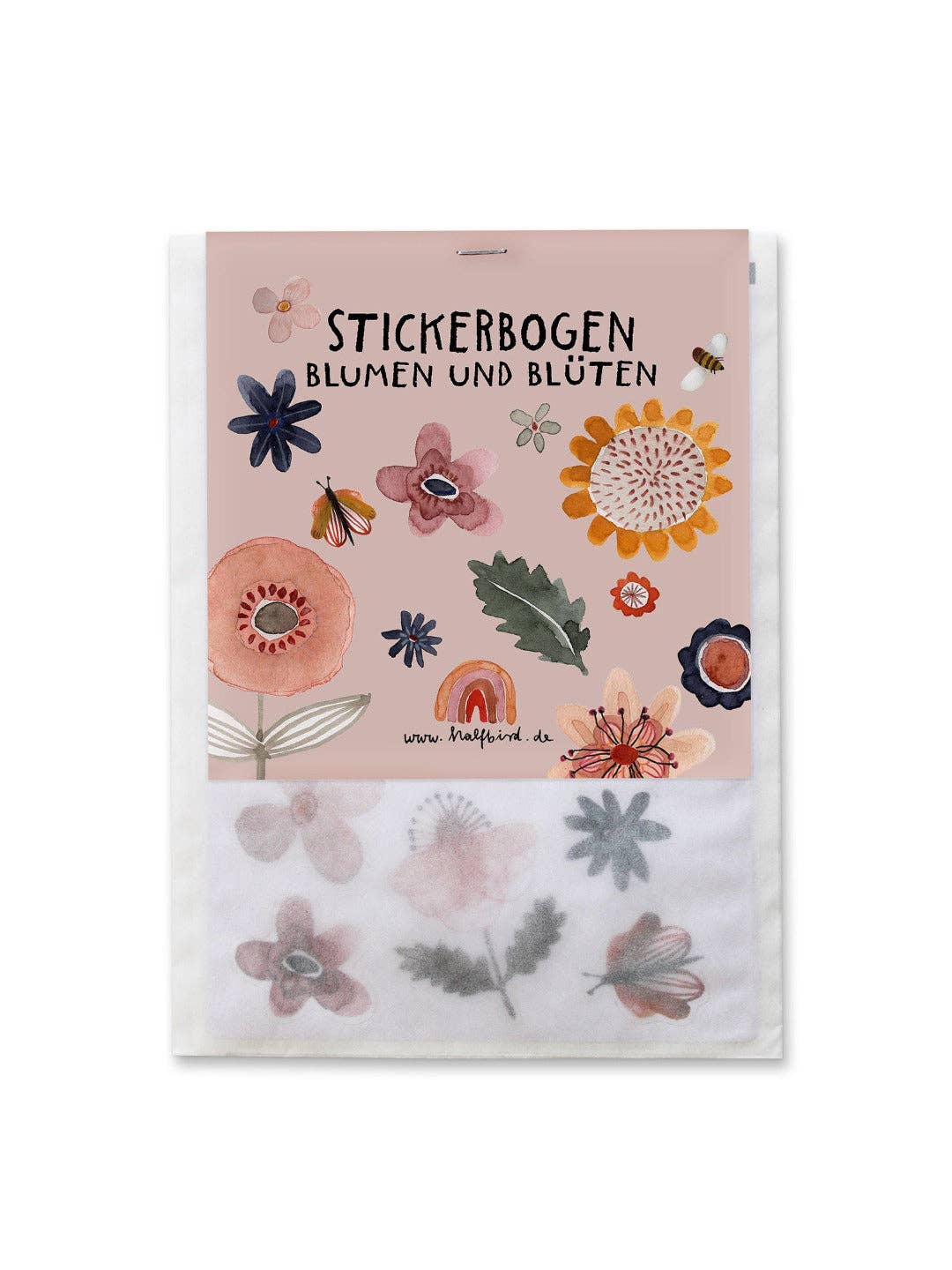 Stickerbogen Blumen | Recyclingpapier 2 Bögen