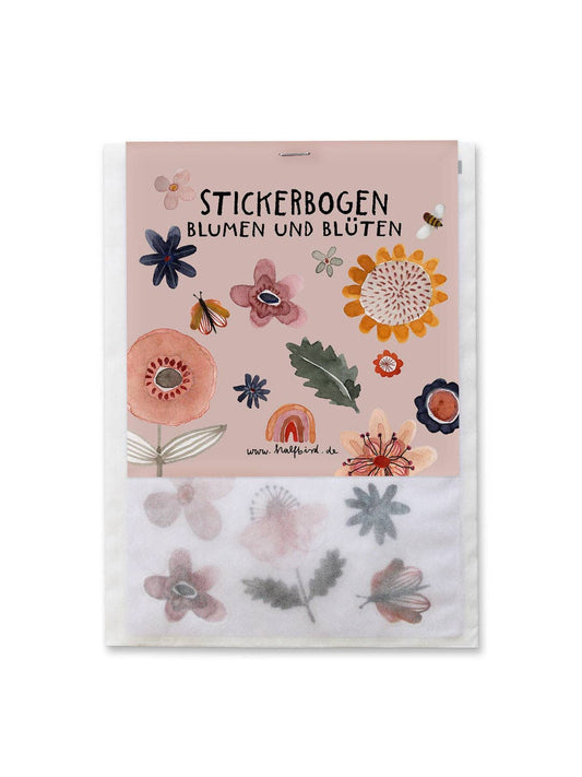 Stickerbogen Blumen | Recyclingpapier 2 Bögen