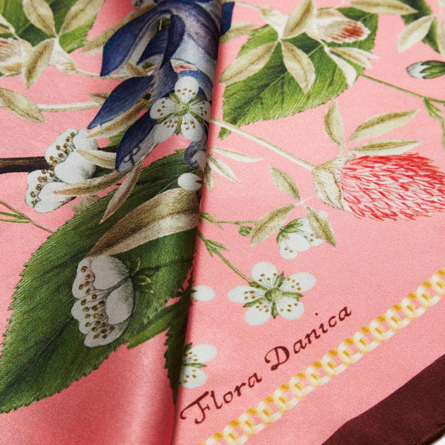 Seidenschal mit pinken Blumen: 53 x 53 cm