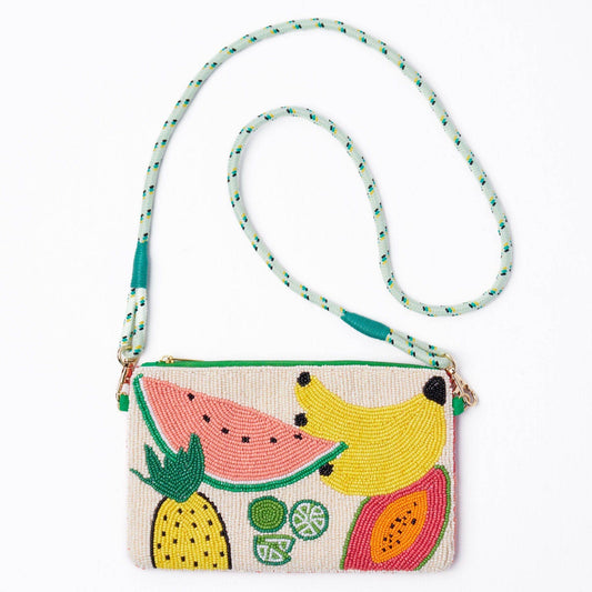 Leila gemischte Frucht-Perlen-Clutch mit Riemen