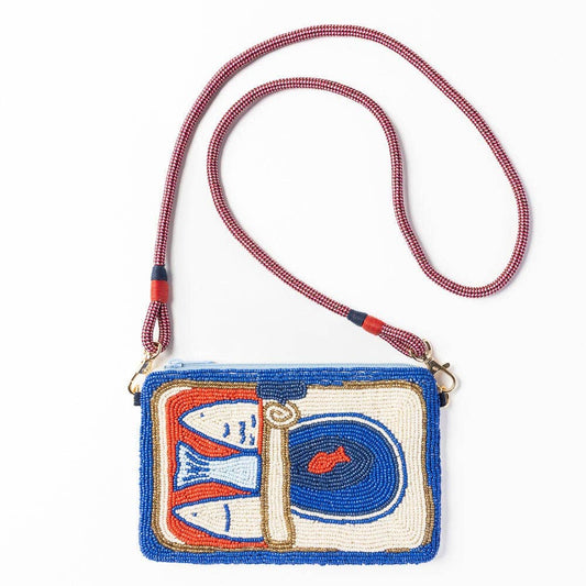 Leila Sardinen-Perlen-Clutch mit Trageschlaufe