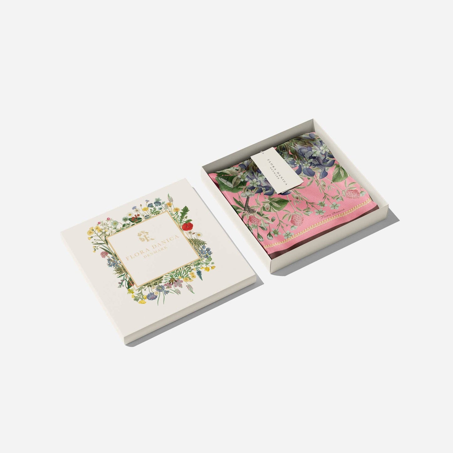 Seidenschal mit pinken Blumen: 53 x 53 cm